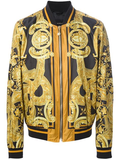 versace bomber black and gold cheap